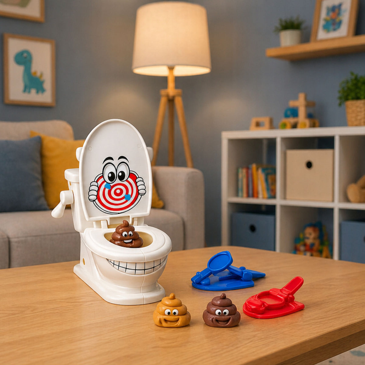 Popping Jumping Poop WC-Katapult-Aufkleber, Arcade-Spiel