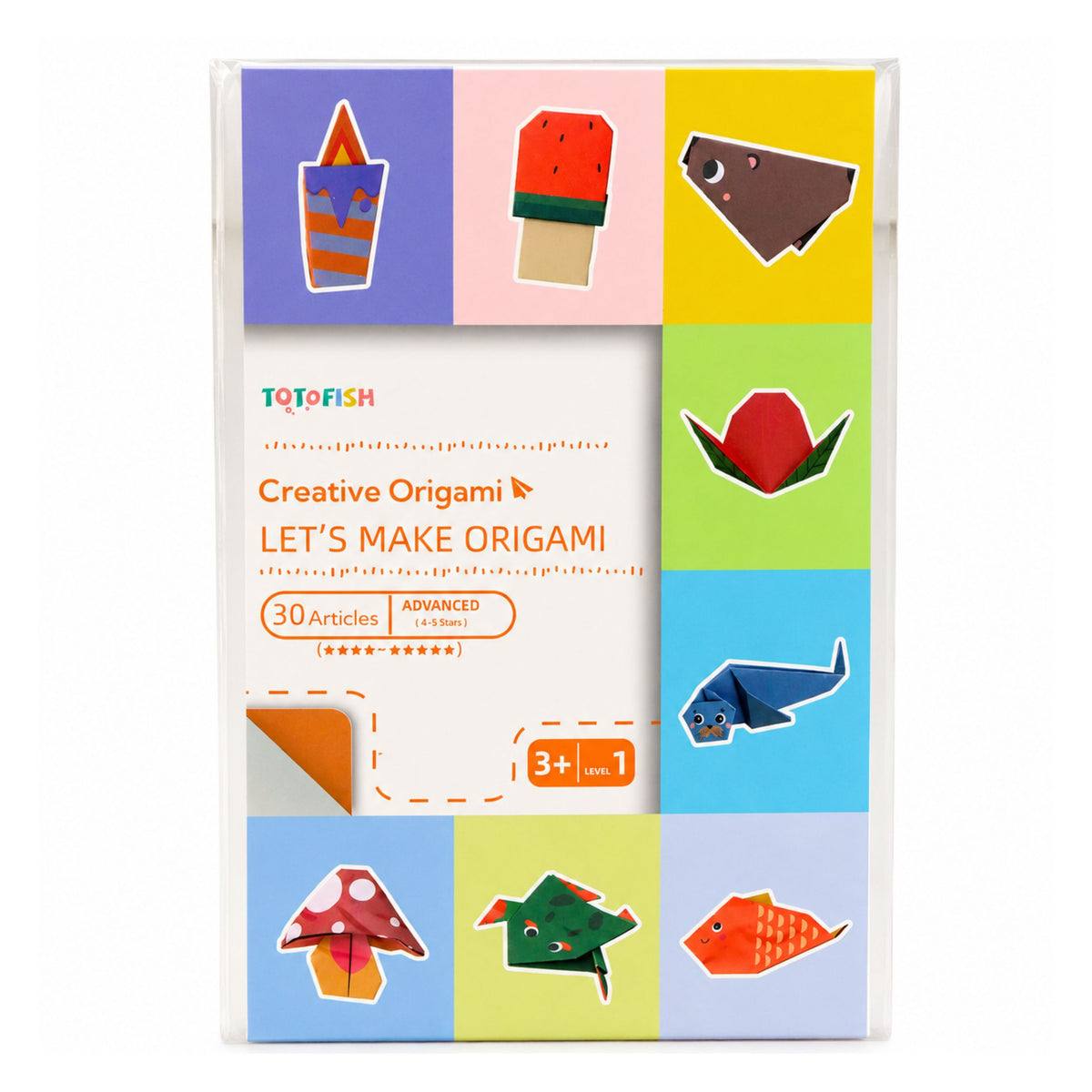 Caiet Origami Colorat Pentru Copii Animale Nivele de dificultate 30 Foi