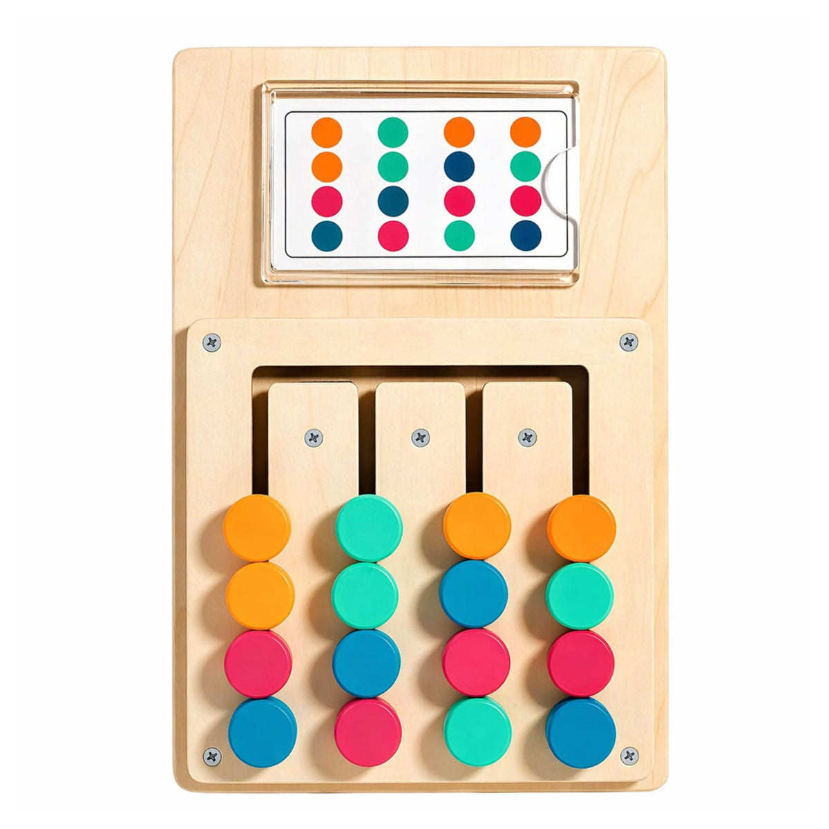 Jeu de logique en bois, cartes de Puzzle de correspondance des couleurs avec motifs, 12 pièces