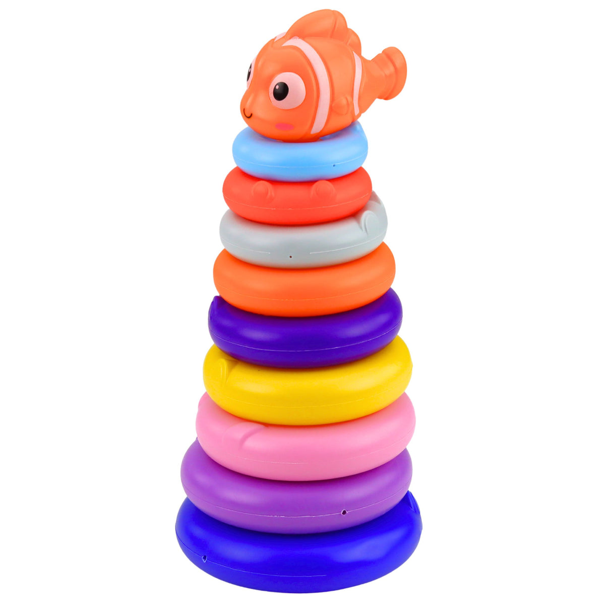 Educational Pyramid Puzzle With Colorful Circles Fish 10 Pcs.