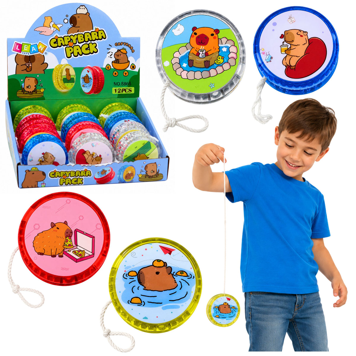 Jojo Capybara Skill Toy Glowing Colorful Yo-yo 5.5 Cm
