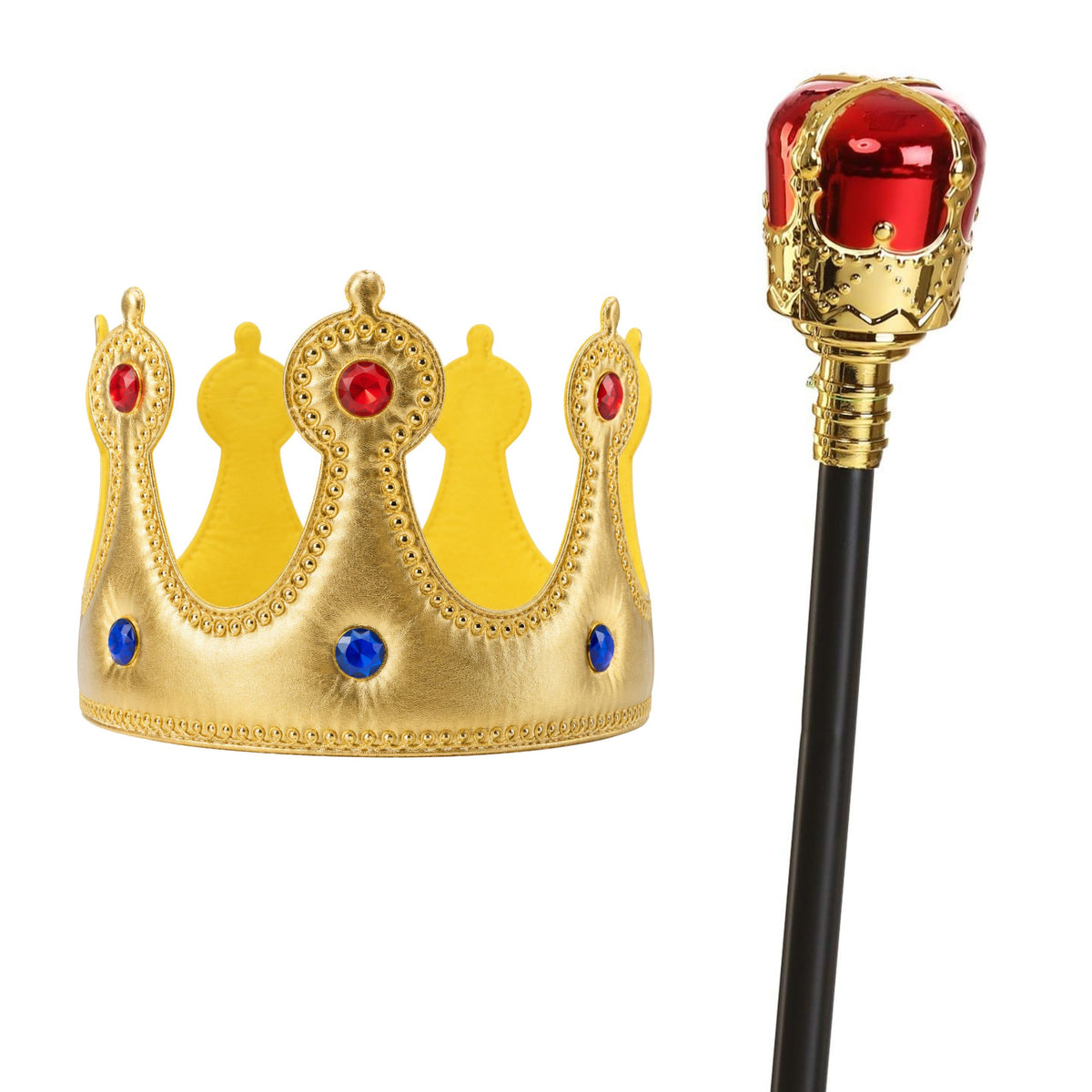 Kung Kostym Accessoarer Set Kronscepter För Barn Guld