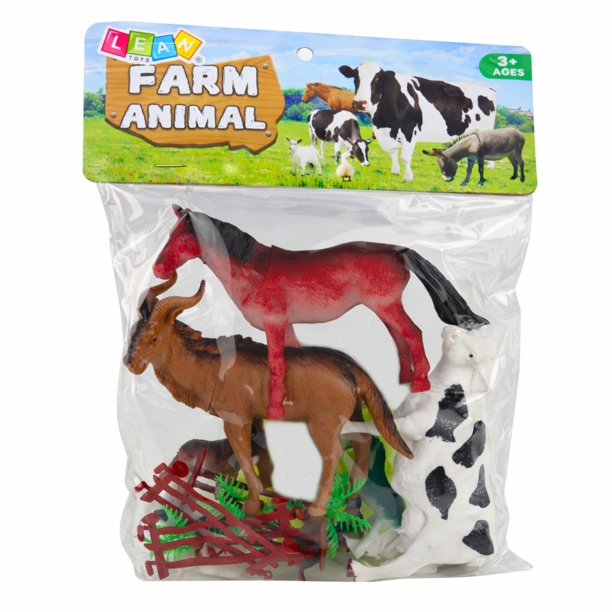Set Of Figurines Animals Farm Trees Fence 13 Pcs.