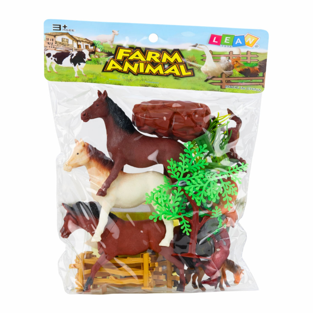 Tacar Fíoracha Ainmhithe Capaill Feirme Crainn Mhóra Beaga Fál 23 Pcs.