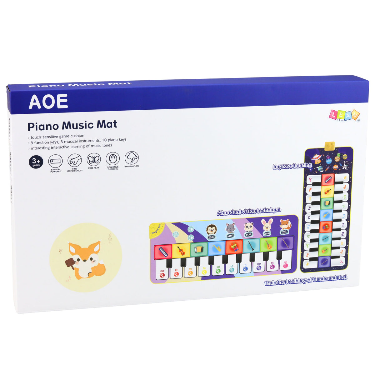 Tapis de danse éducatif musical espace piano interactif 120 x 48 cm
