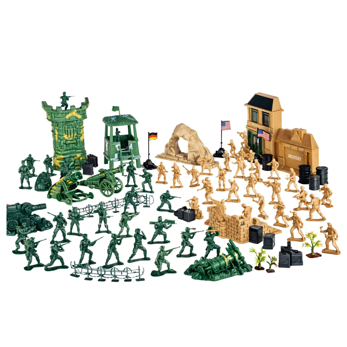 Militärstützpunkt-Figuren, Soldaten, Fahrzeuge, großes Militär-Set, 400-tlg.