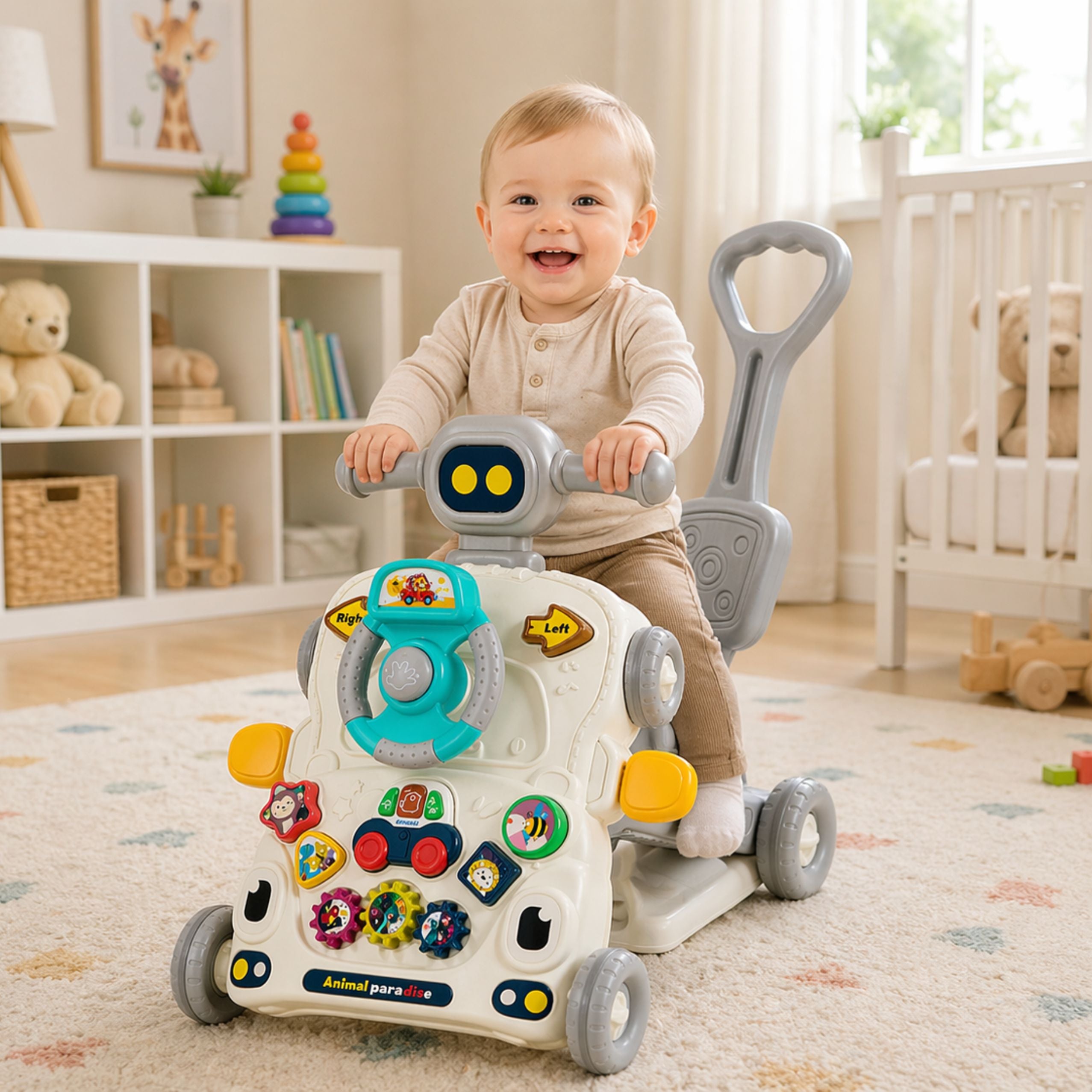 Interactive Educational Bike Pusher Table Scooter 5 In 1 Gray