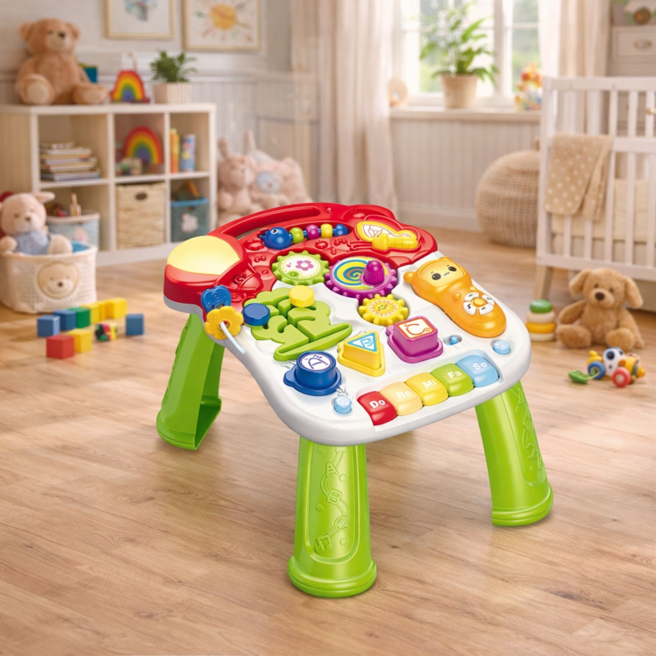 Walker Pusher Scooter Educational Table Interactive Panel 5 In 1 Colorful