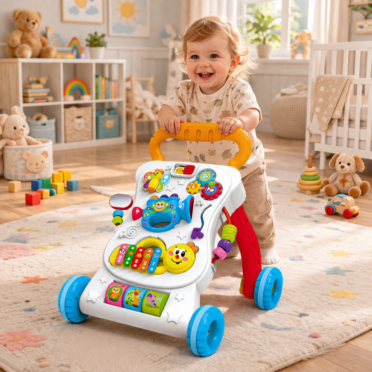 Pusher Walker Pannello musicale interattivo educativo Suoni 3 in 1