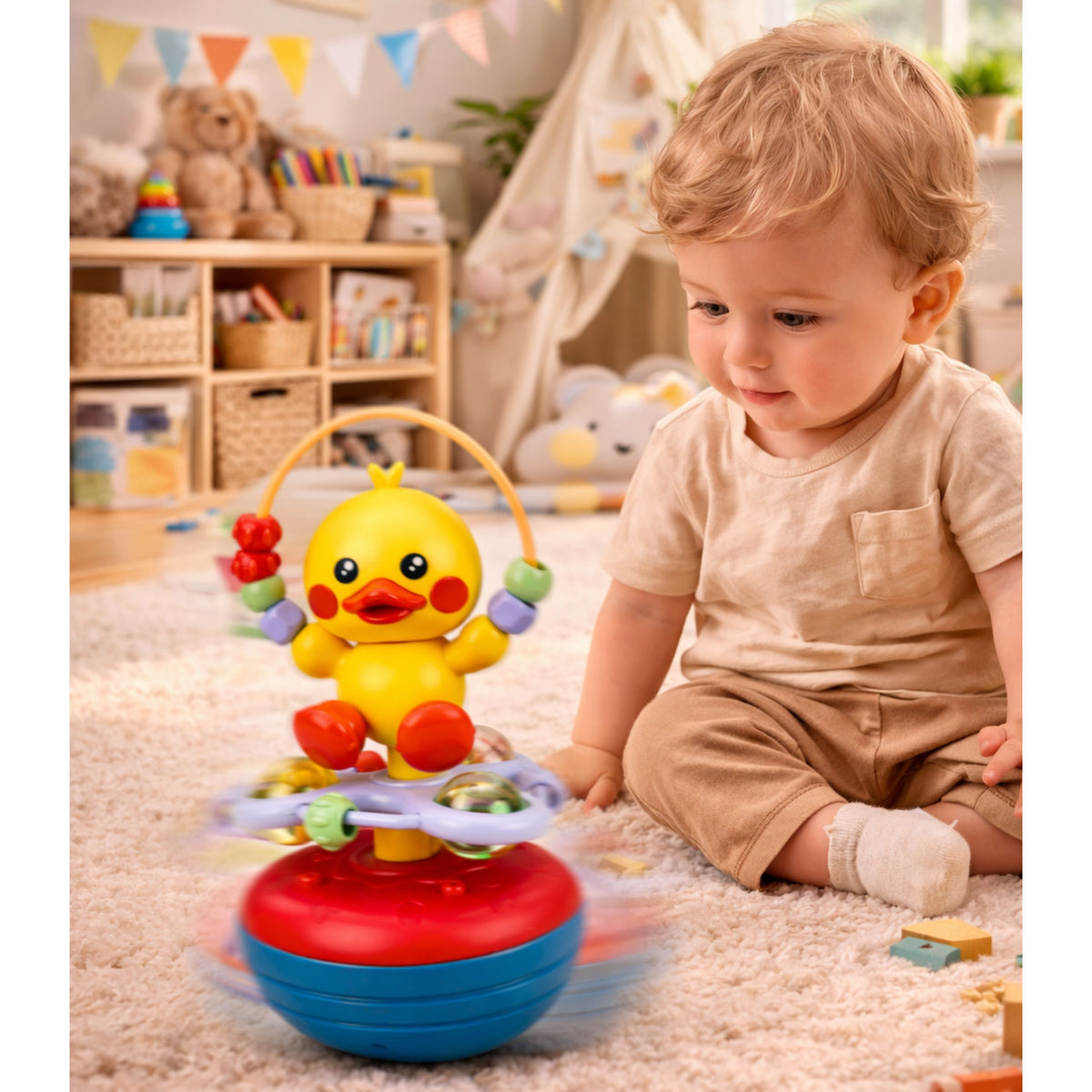 Wanka Stand Up Duck Sons Interativos Educacionais Chocalho Amarelo