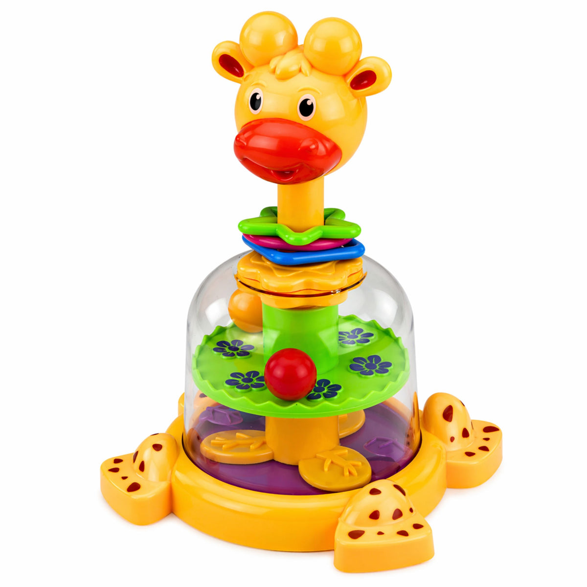 Interactive Giraffe Spinning Top With Spinning Balls For Babies