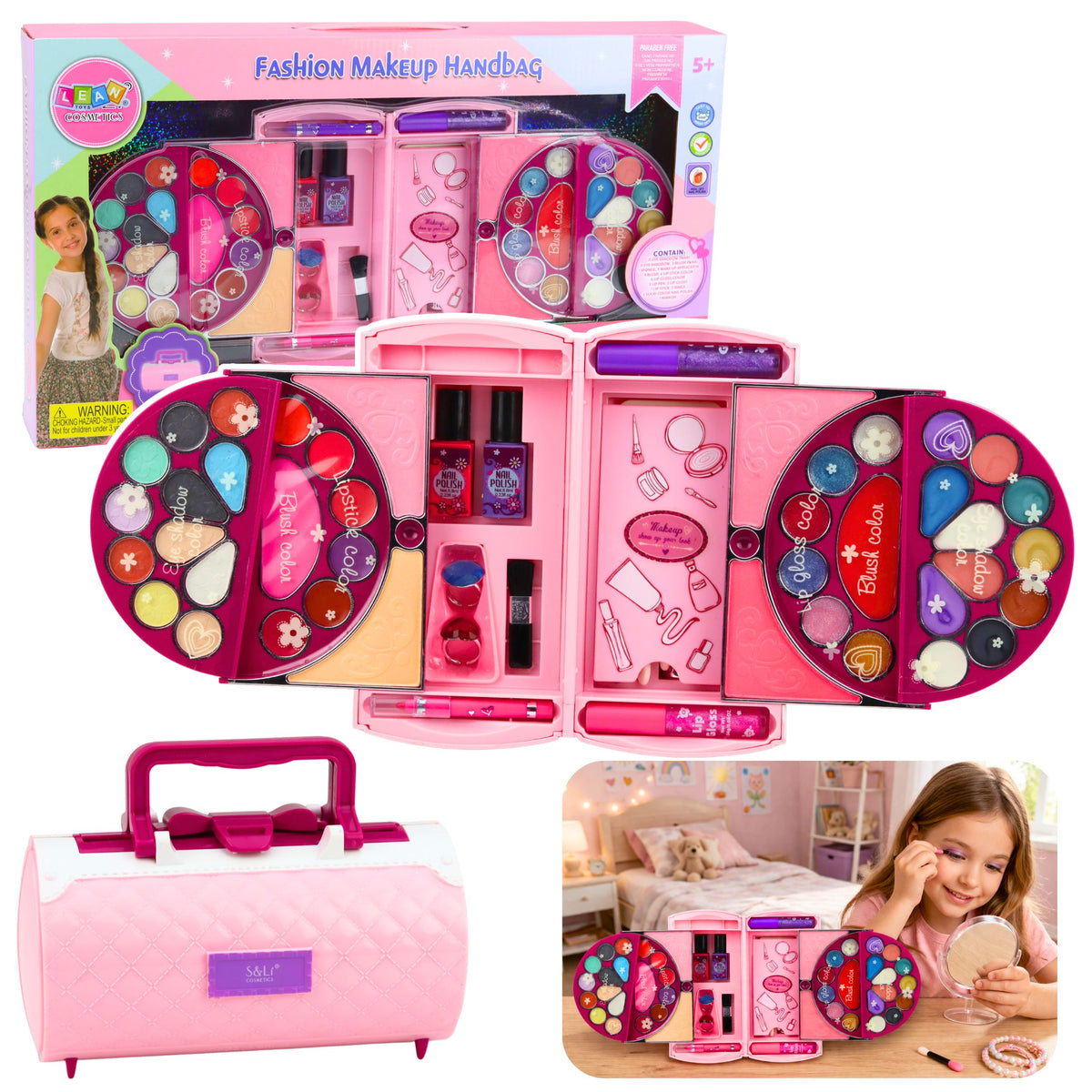 Ensemble de beauté pour maquillage et ongles, cosmétiques, fards à paupières, étui pour vernis à ongles