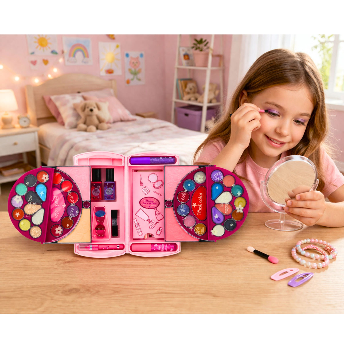 Ensemble de beauté pour maquillage et ongles, cosmétiques, fards à paupières, étui pour vernis à ongles