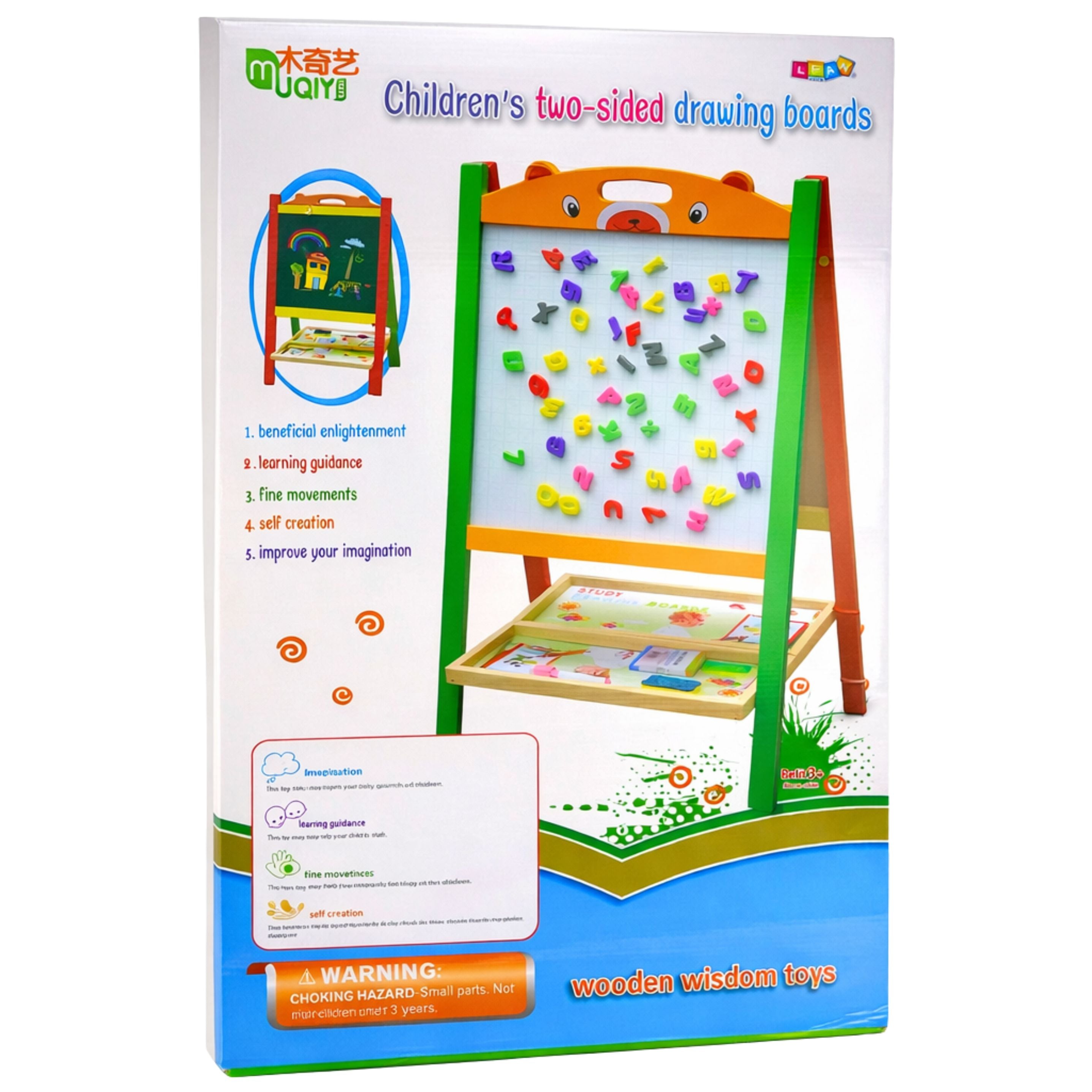 Double-sided Magnetic Educational Chalk Board 2 In 1 Markers Letters Numbers
