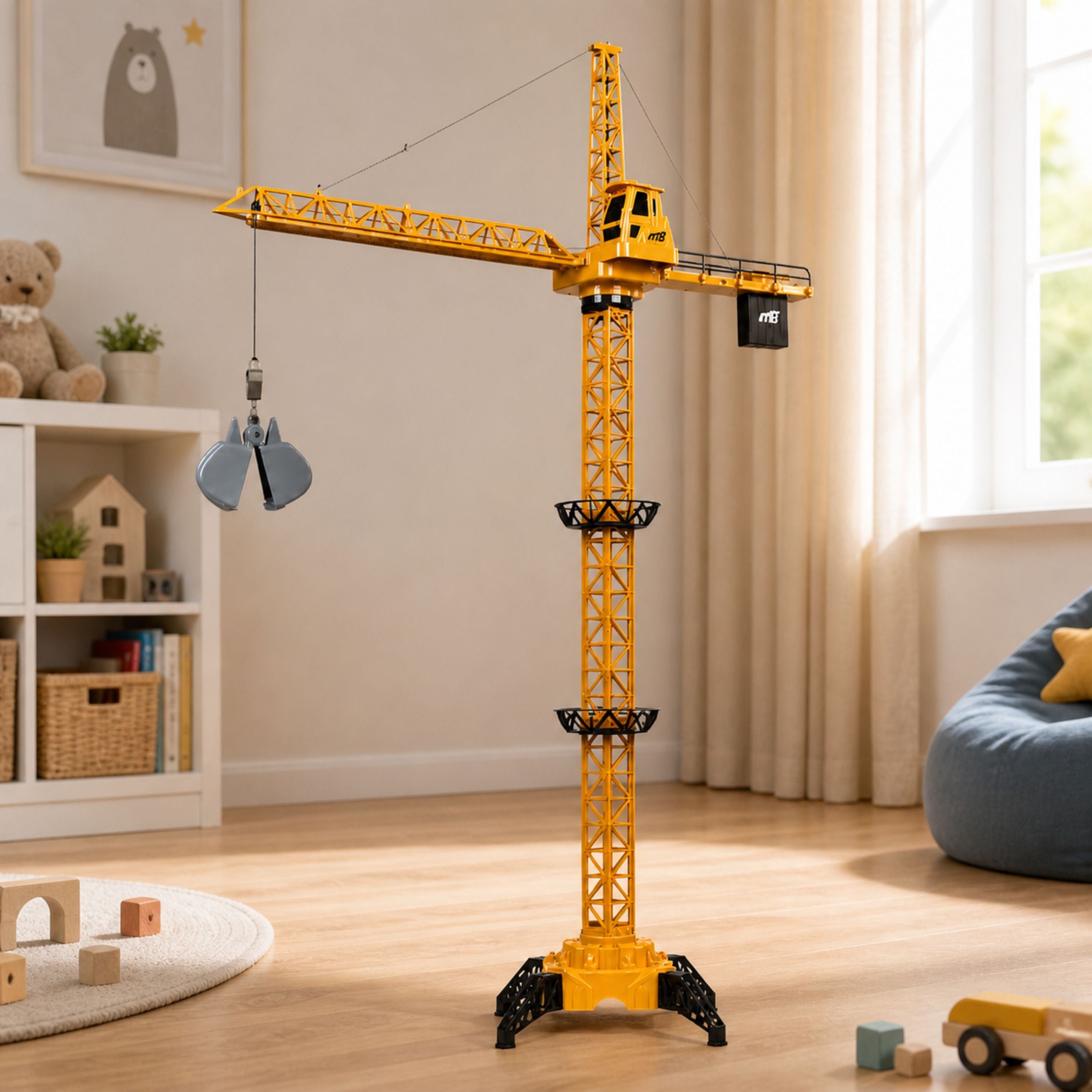 Remote Controlled Construction Crane Rc 360° Rotation Lifting Capacity 120g 71 Cm