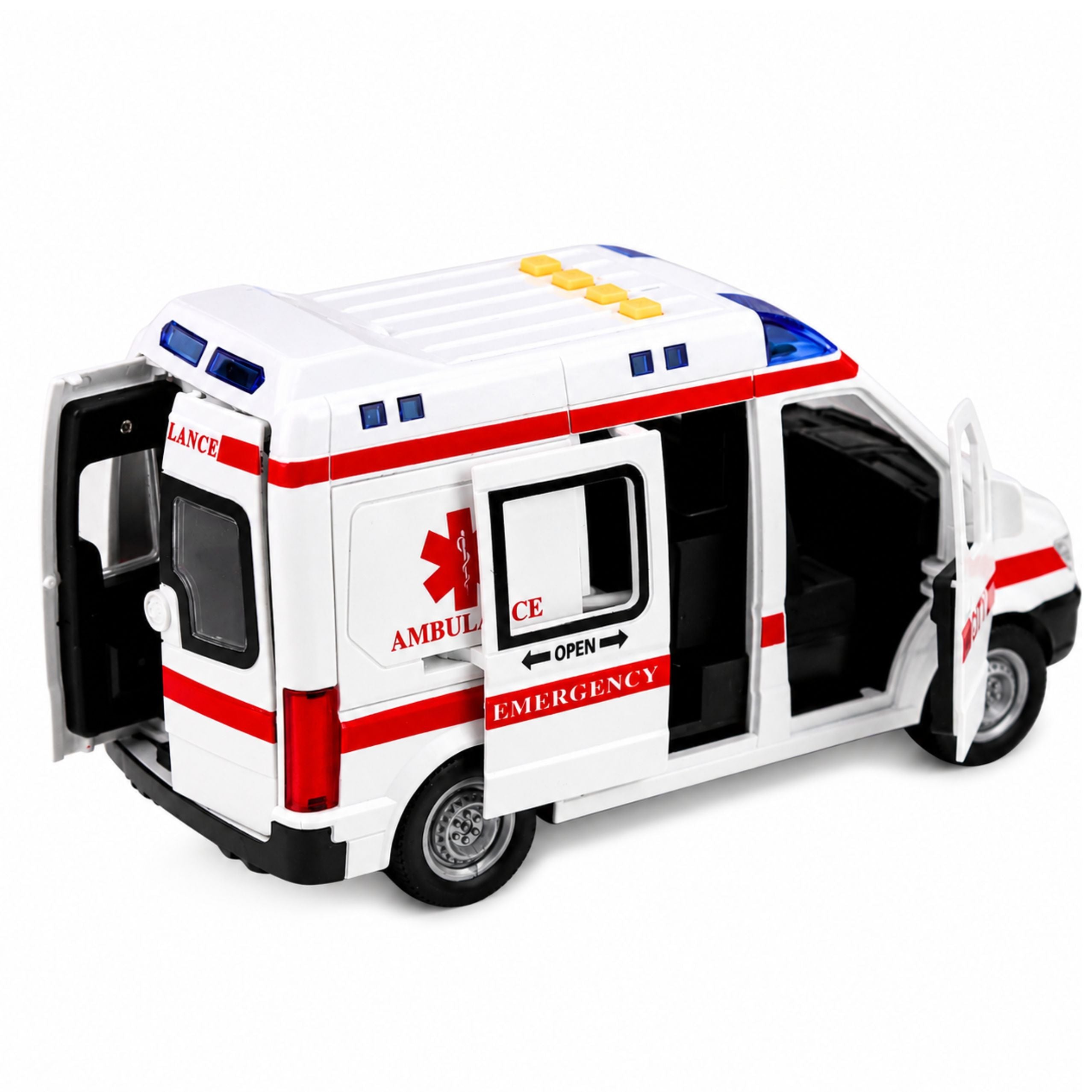 Ambulance Stretcher Drive Lights Sounds White 1:10