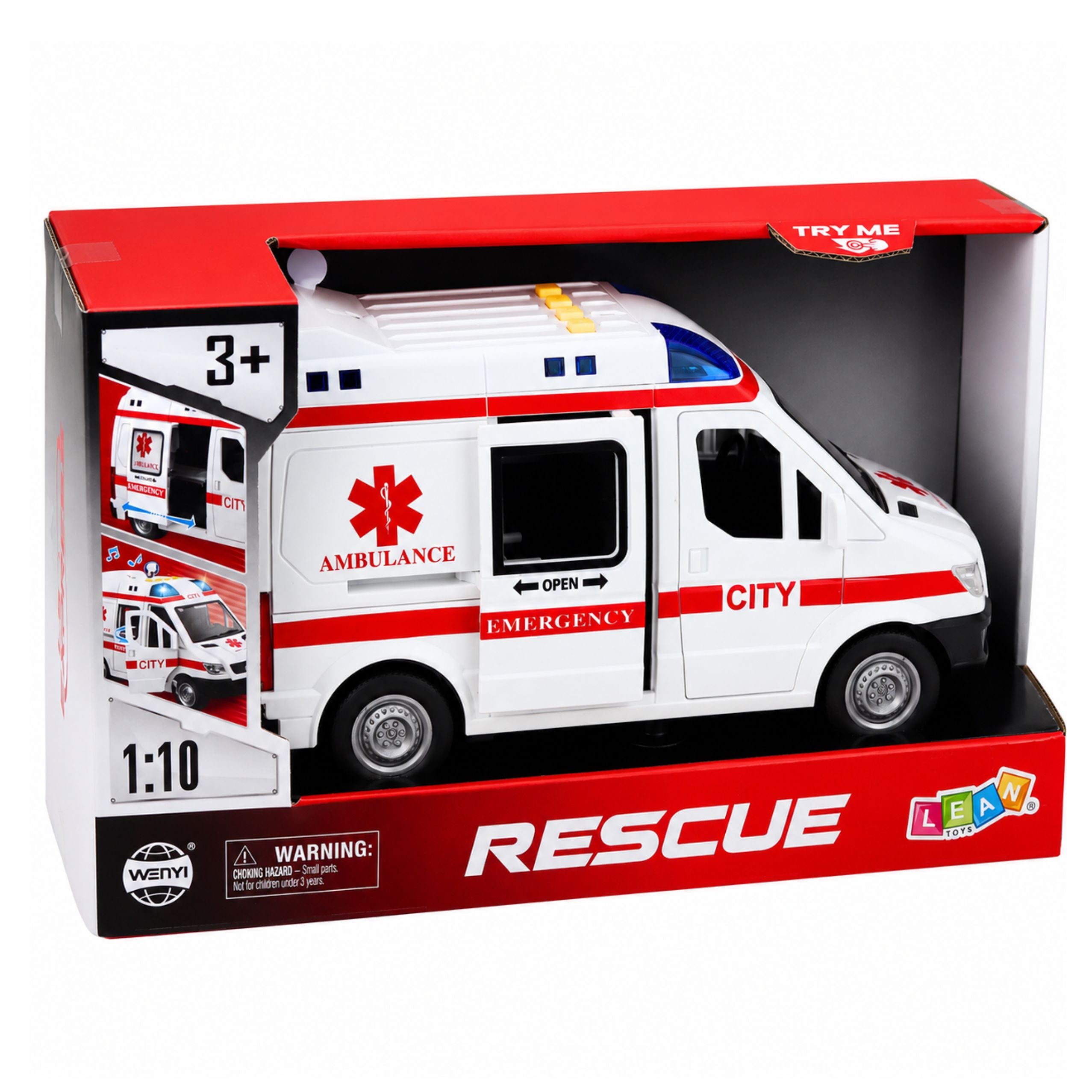 Ambulance Stretcher Drive Lights Sounds White 1:10