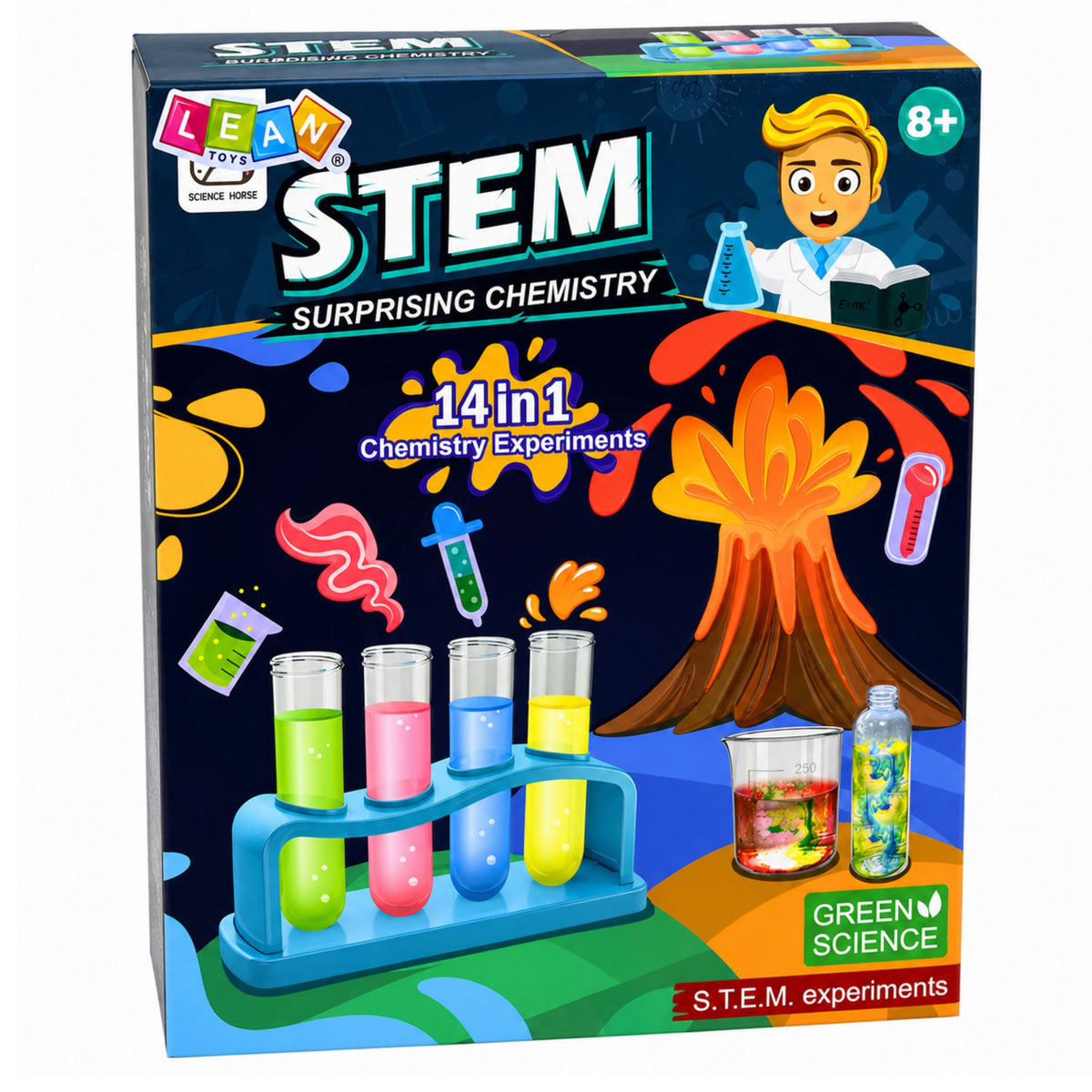 Experimentos de volcanes del kit educativo experimental 14 en 1 de Little Chemist