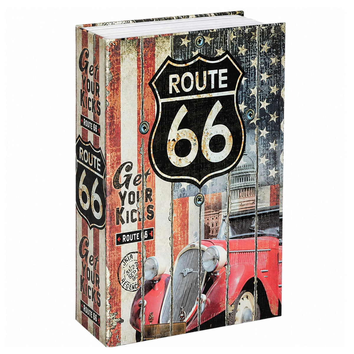 Zarezerwuj sejf z kluczem, małą kasę Route 66