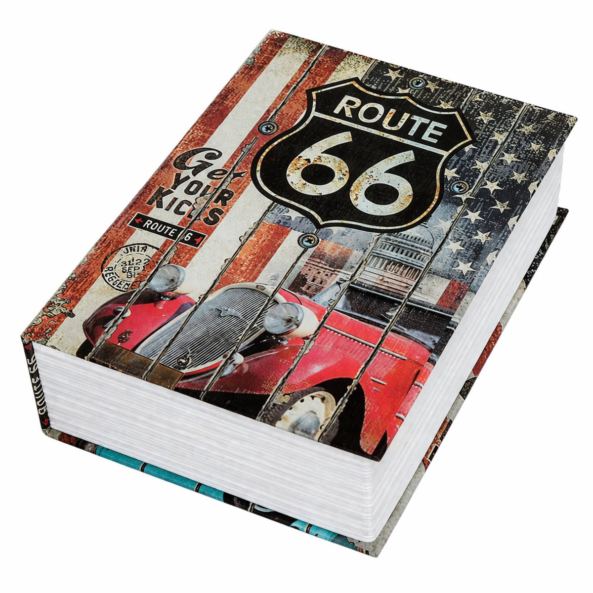 Zarezerwuj sejf z kluczem, małą kasę Route 66