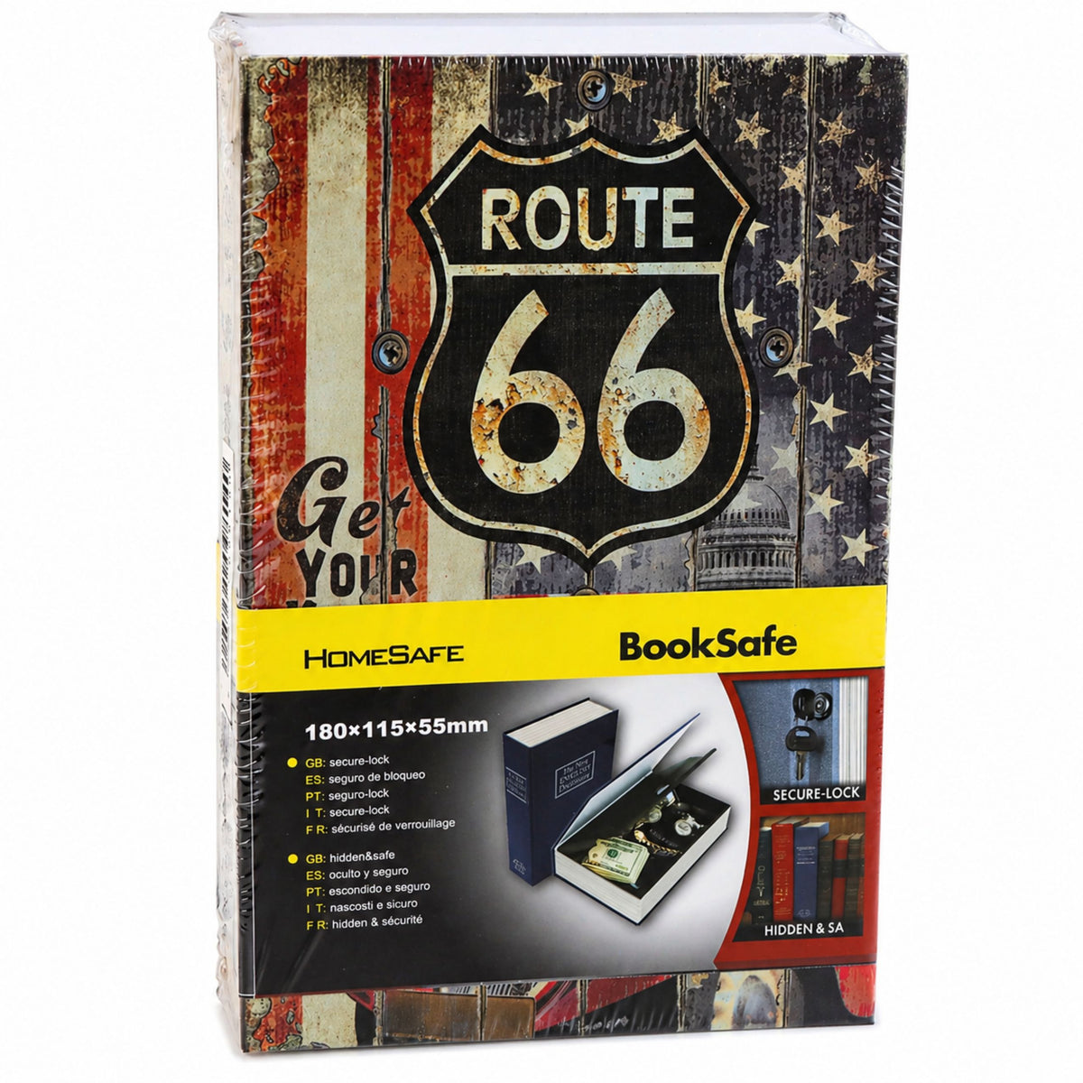 Cofre para Reservas com Chave Pequena Caixa Route 66 Grande