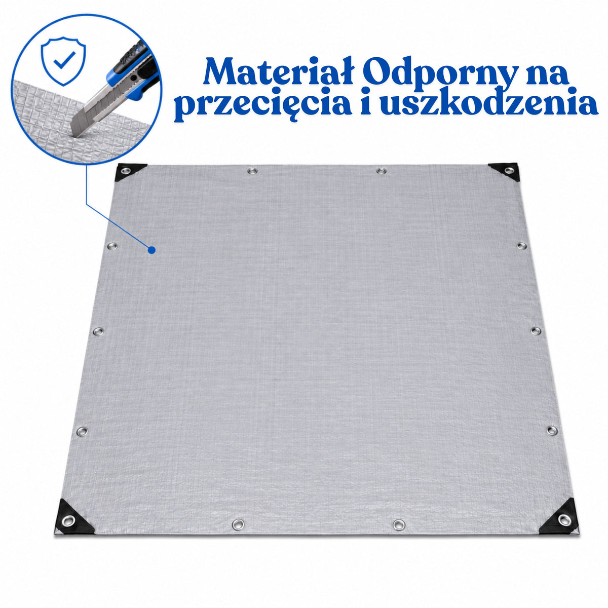 Tarpaulin Waterproof Reinforced Protective Rainproof Foil Gray 2x4 M