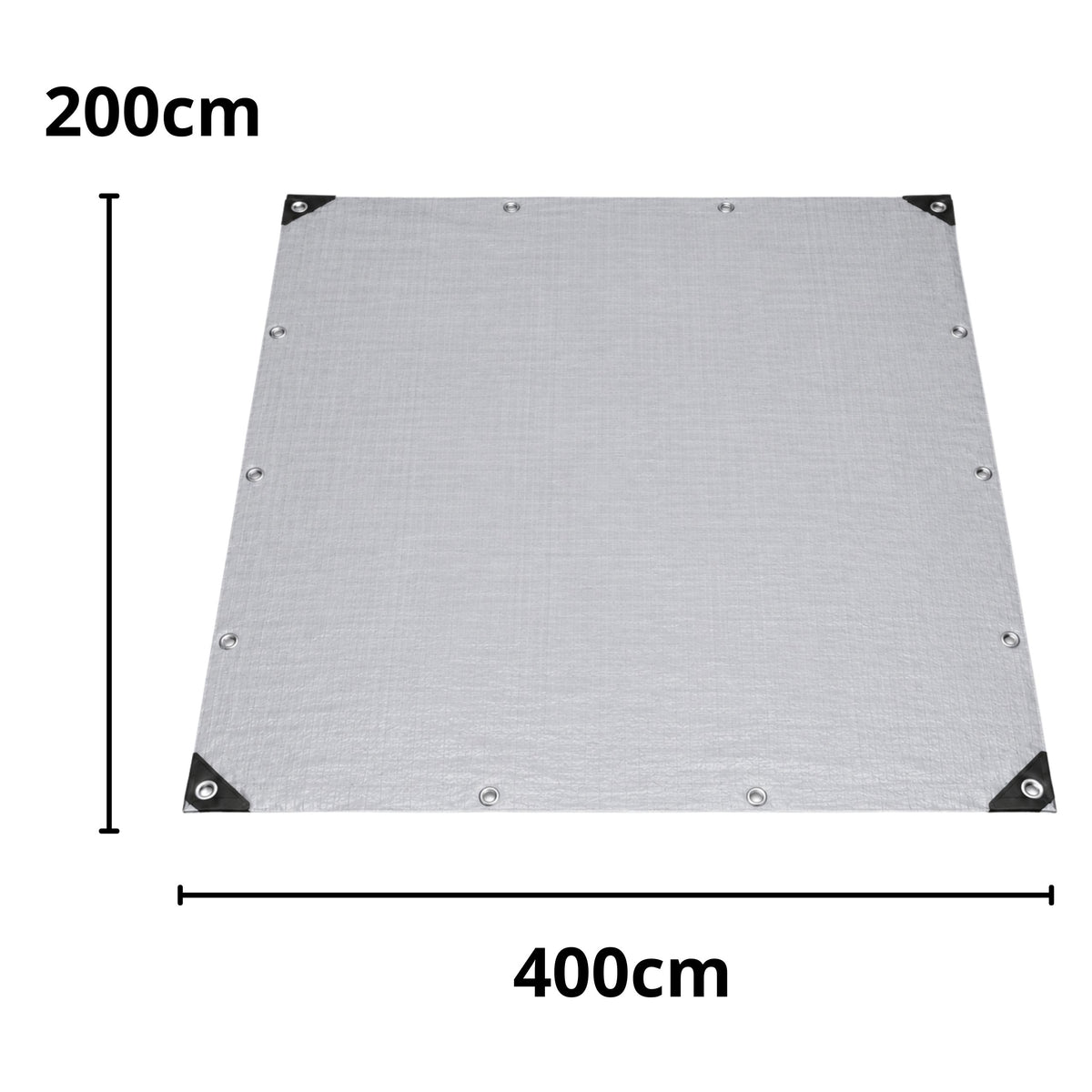 Tarpaulin Waterproof Reinforced Protective Rainproof Foil Gray 2x4 M