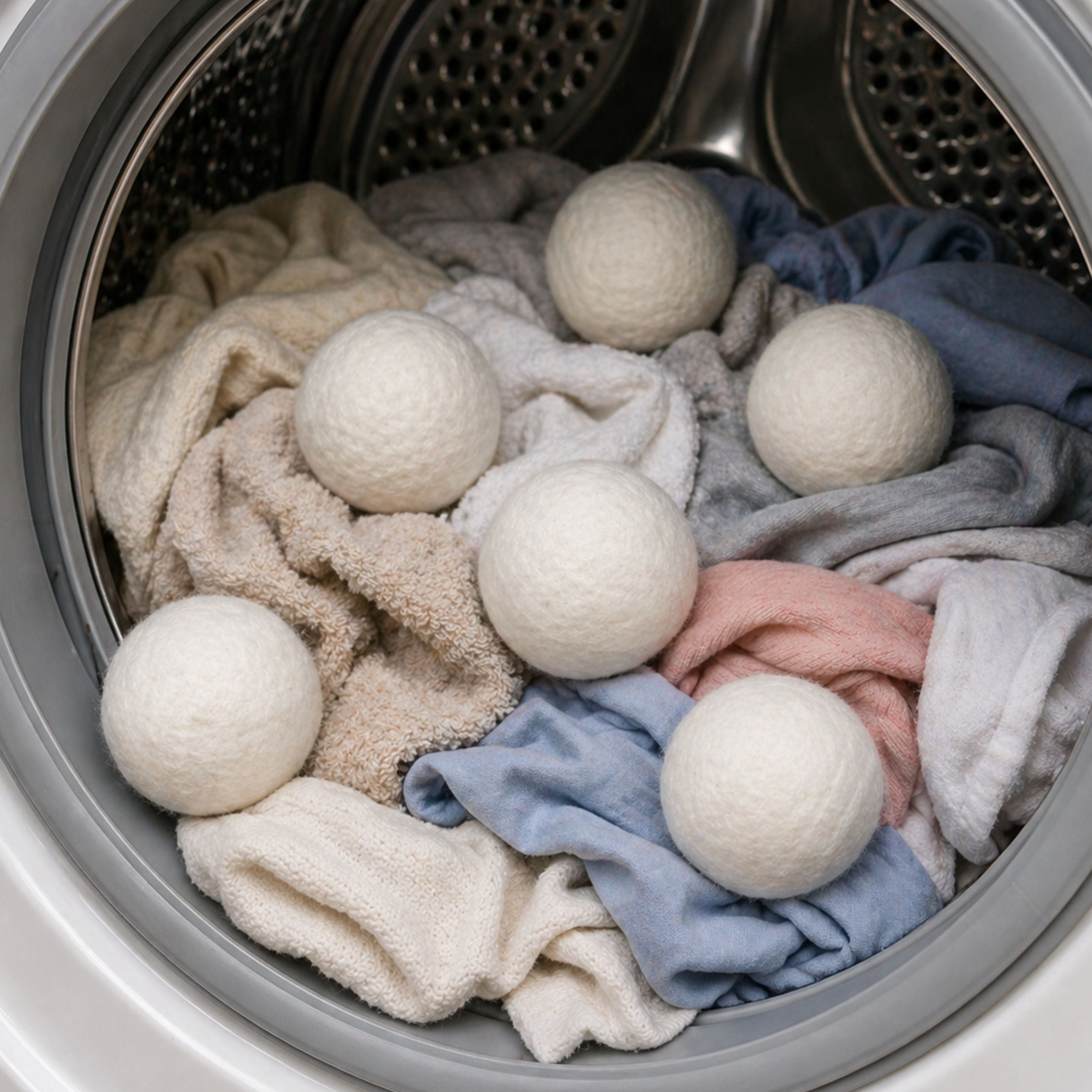Natural Wool Tumble Dryer Balls Hypoallergenic White 7cm 6pcs.