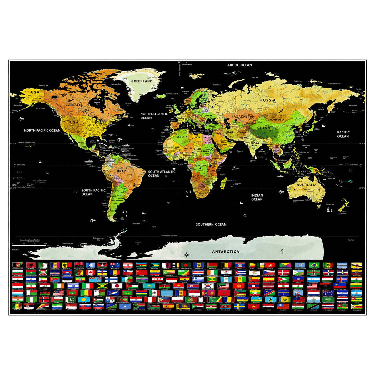 Weltkarte Rubbelposter für Reisende 82 x 59 cm