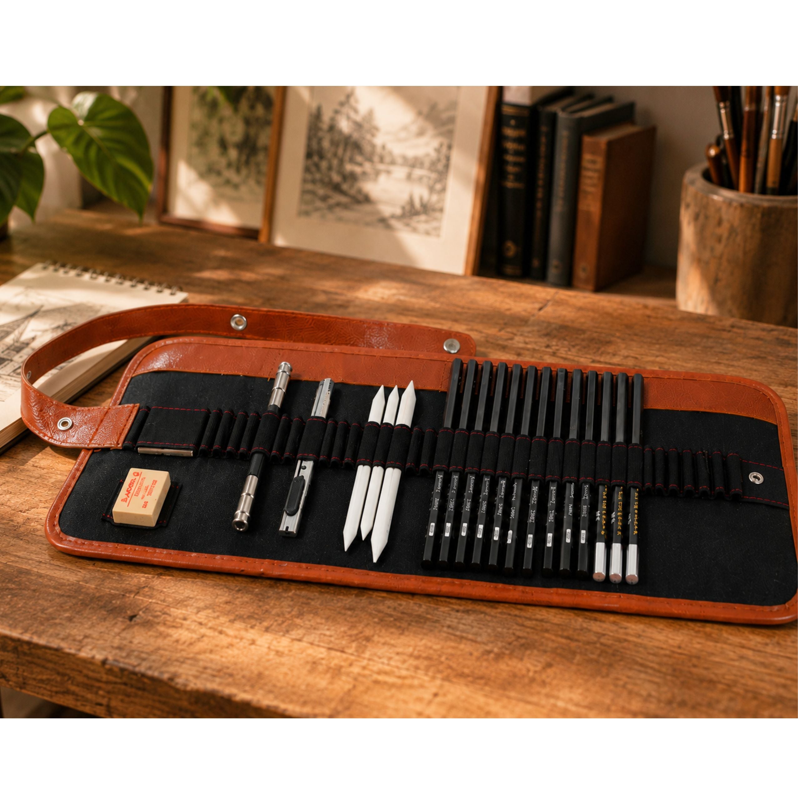 Professional Sketching Set Drawing Pencils Accessories Case 31 Pcs.