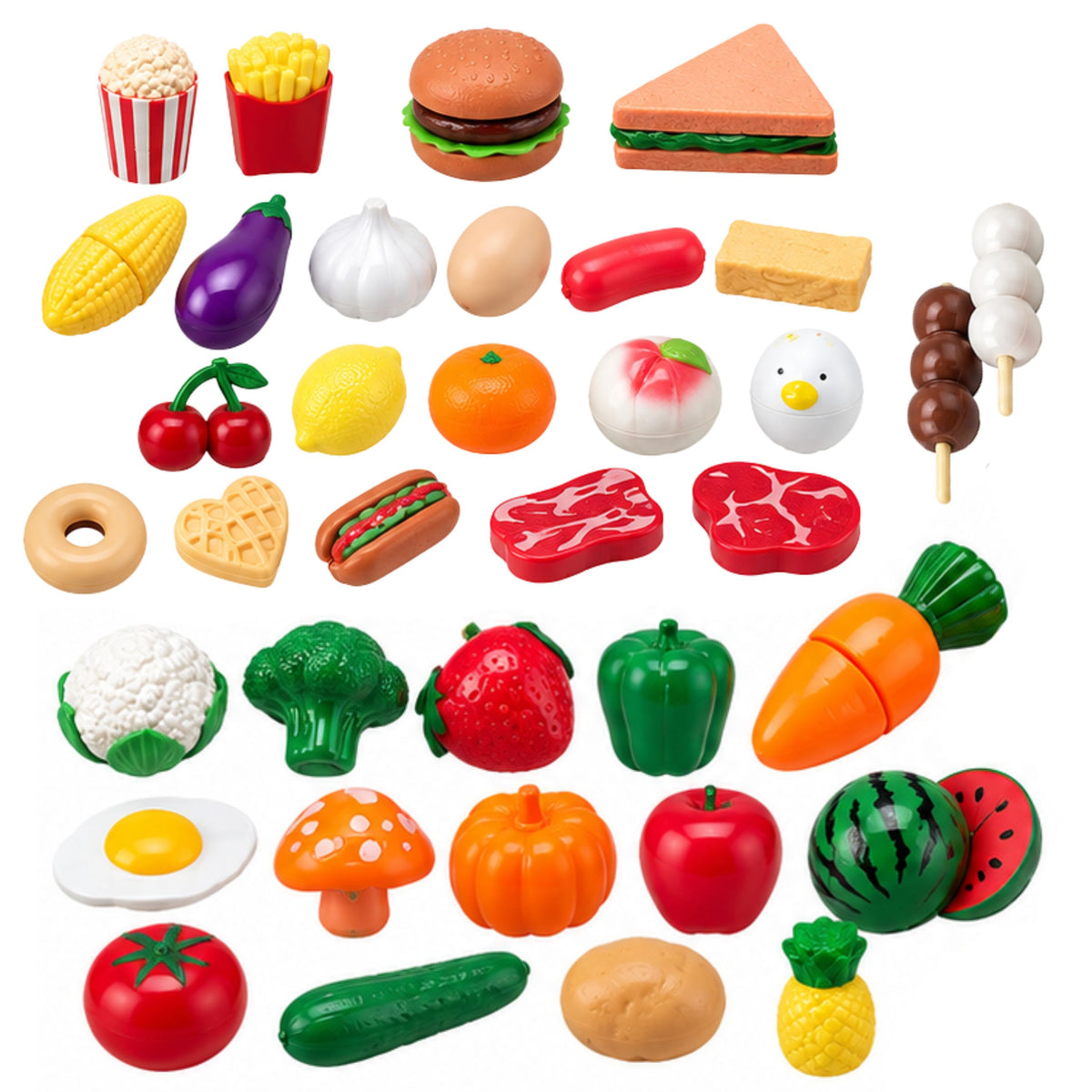 Set Cucina Per Bambini Pentole Fornello Prodotti Alimentari Suoni 90 Pz.