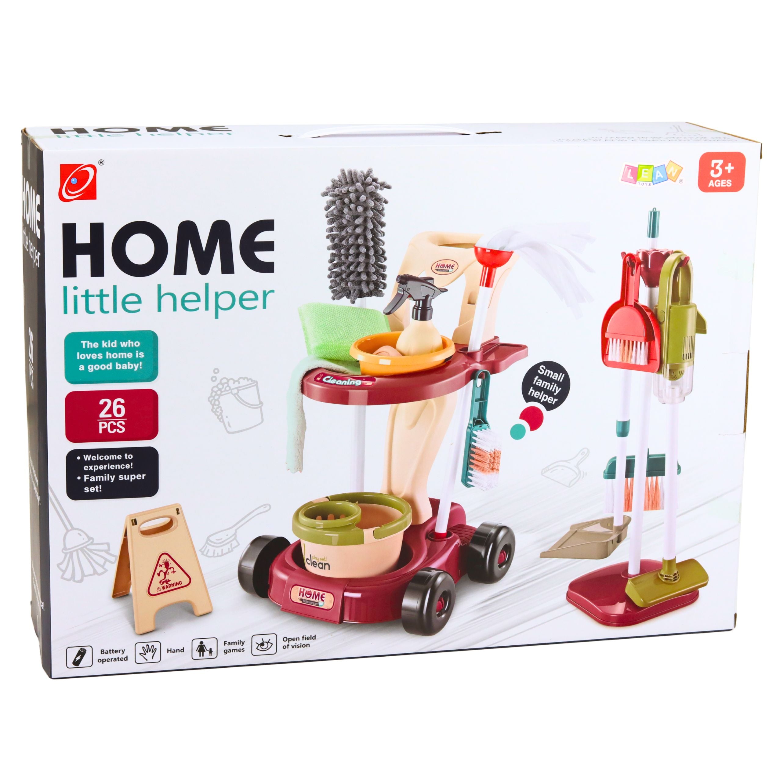 Children's Cleaning Set Trolley Mop Bucket Vacuum Cleaner 26 Pcs.