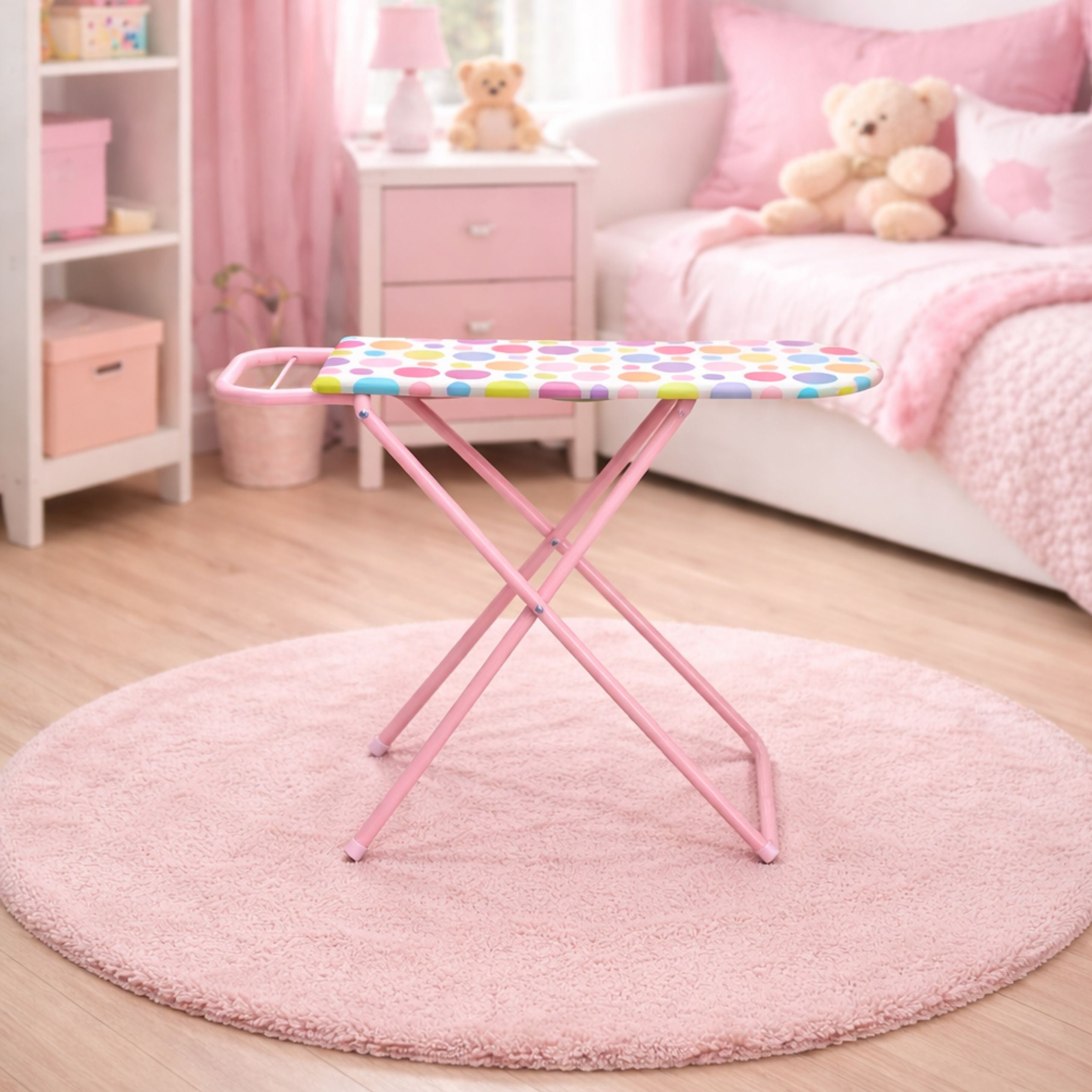Foldable Metal Toy Ironing Board For Children Dots 61 Cm