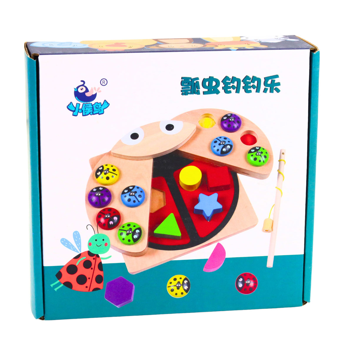 Wooden Ladybug Catching Game Pedagogiskt pussel Ladybug Sorter