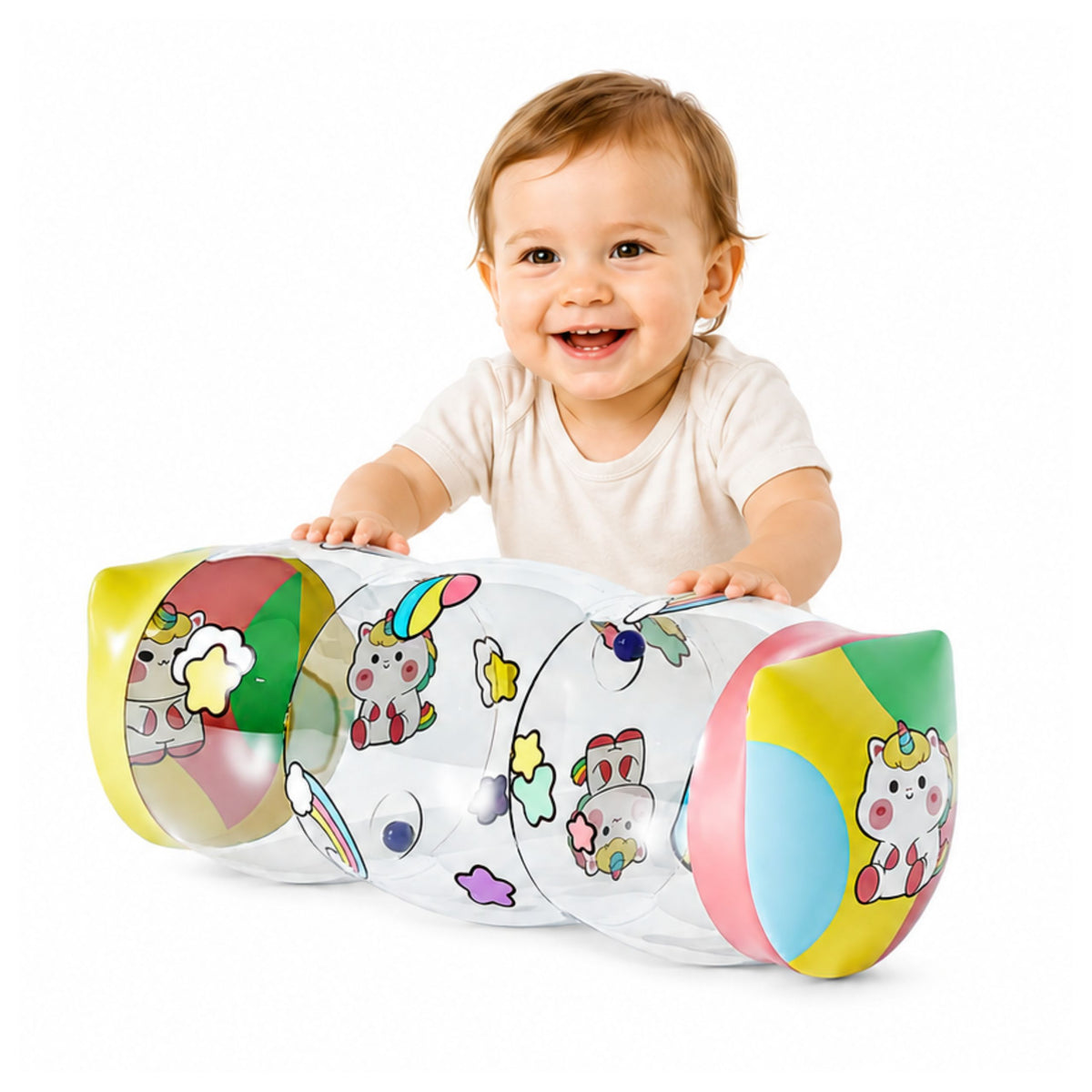 Rullo strisciante gonfiabile per unicorni per bambini 48 x 20 cm