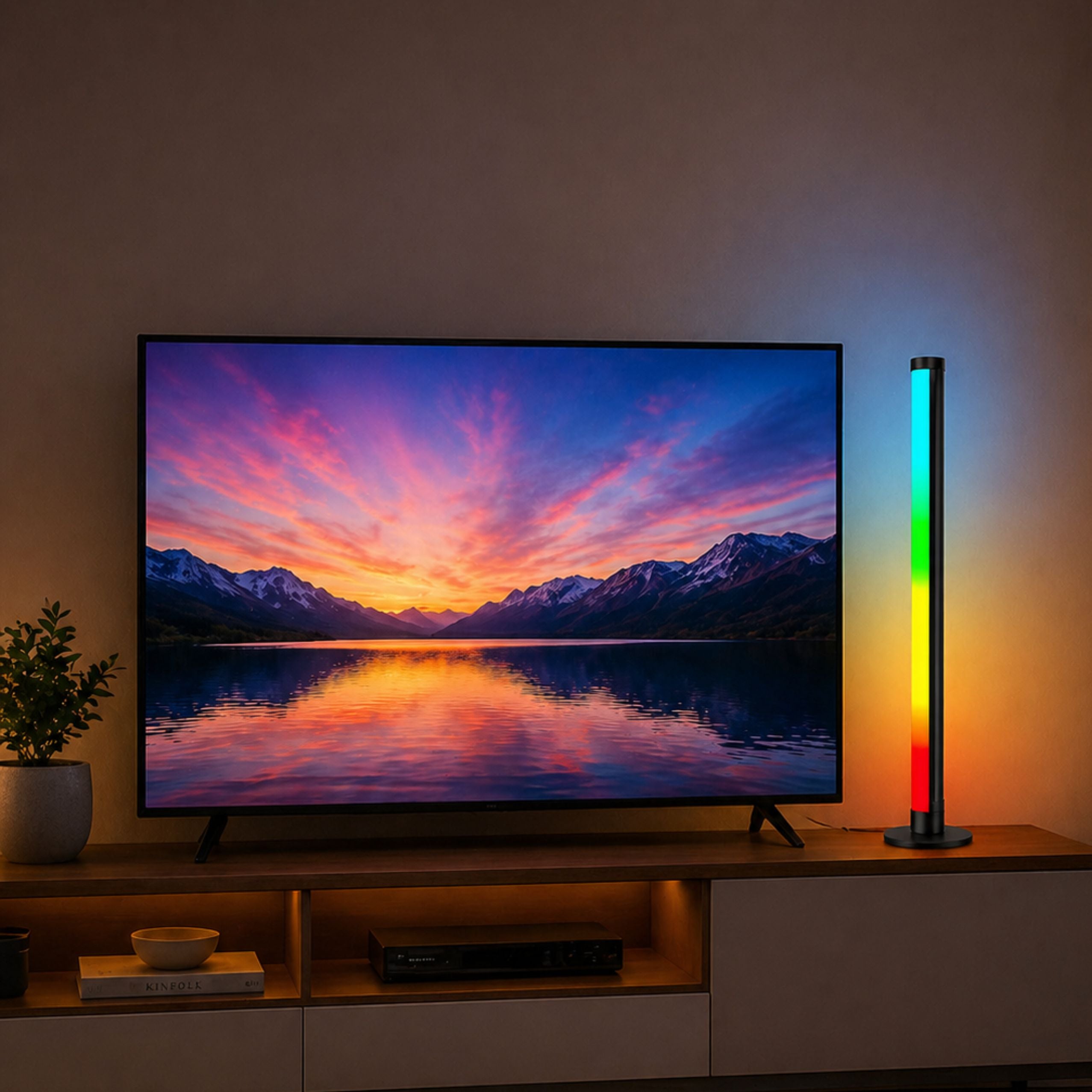 Rgb Led Corner Floor Lamp Music Mode Remote Control App 90cm