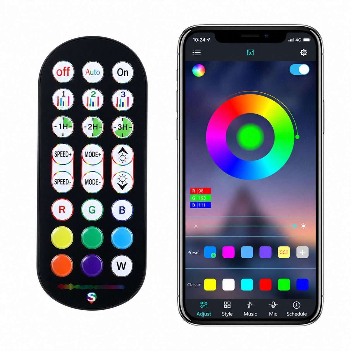 Lampă de podea LED Rgb de colț Mod muzică Aplicație de comandă de la distanță 90 cm