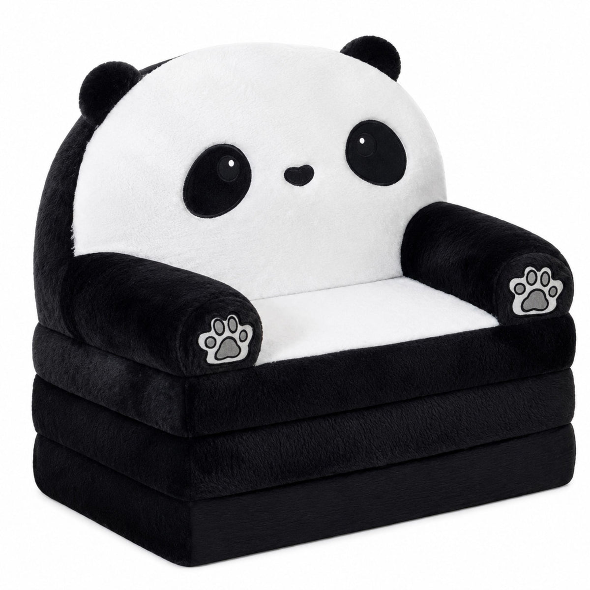 Panda 2v1 dětská měkká pohovka Křeslo/obývací pokoj Chair Black And White