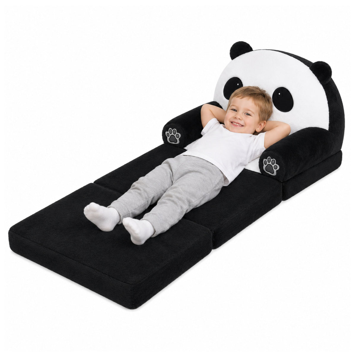 Panda 2v1 dětská měkká pohovka Křeslo/obývací pokoj Chair Black And White