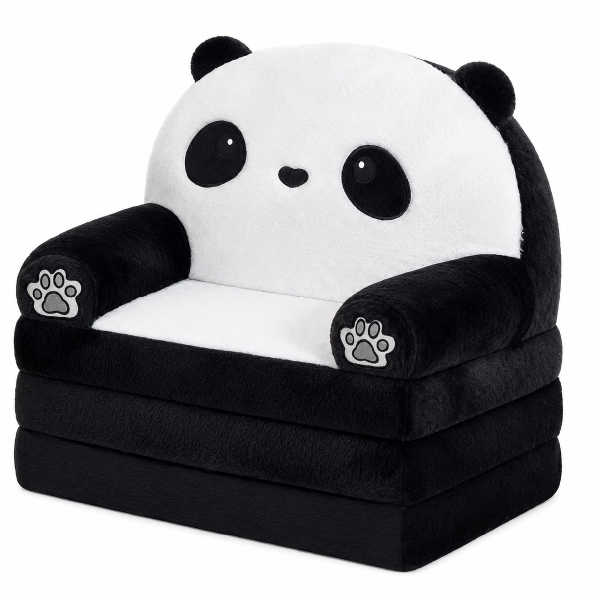 Panda 2v1 dětská měkká pohovka Křeslo/obývací pokoj Chair Black And White