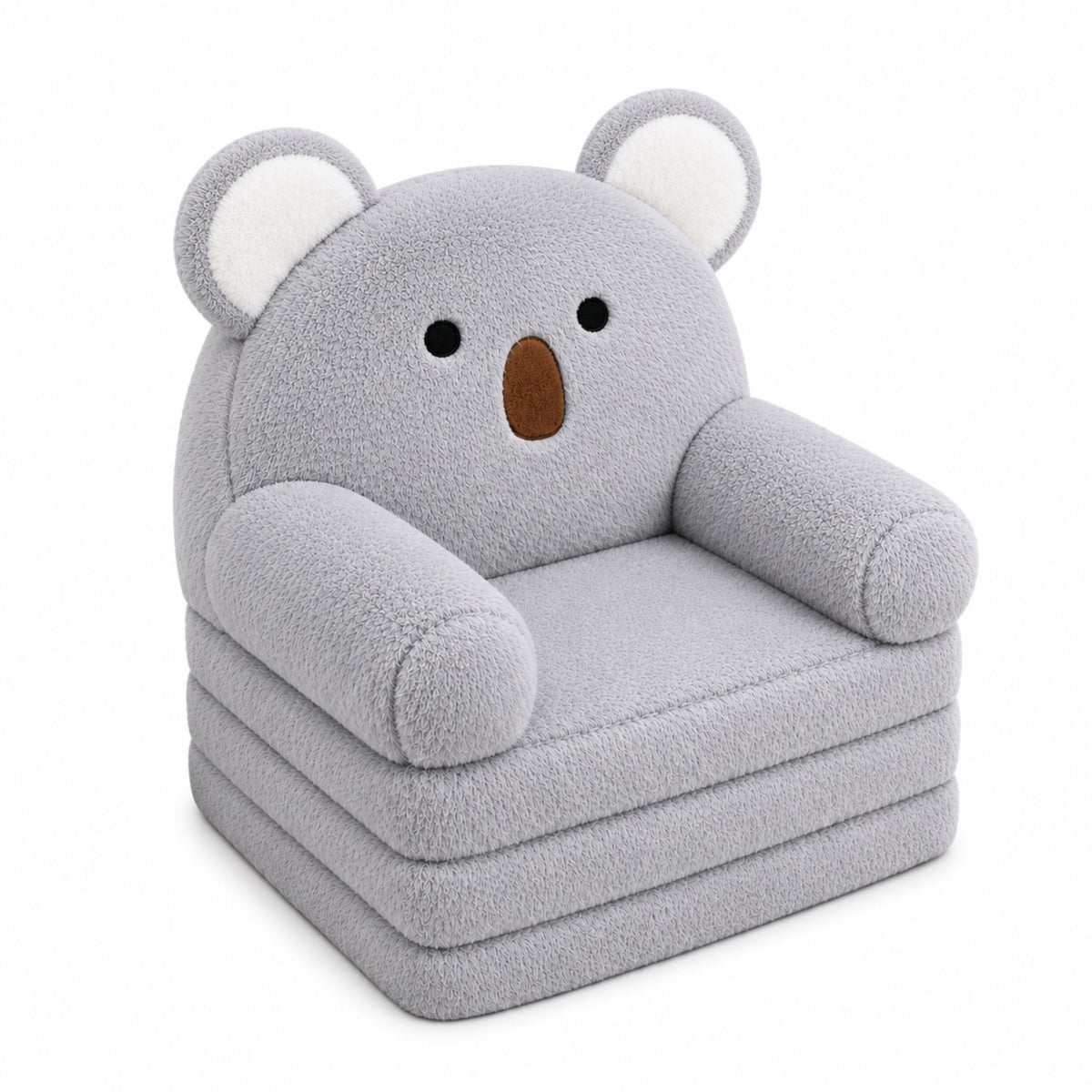 Koala 2-in-1 Cathaoirleach Tolg reclining Do Leanaí Soft Plush Grey