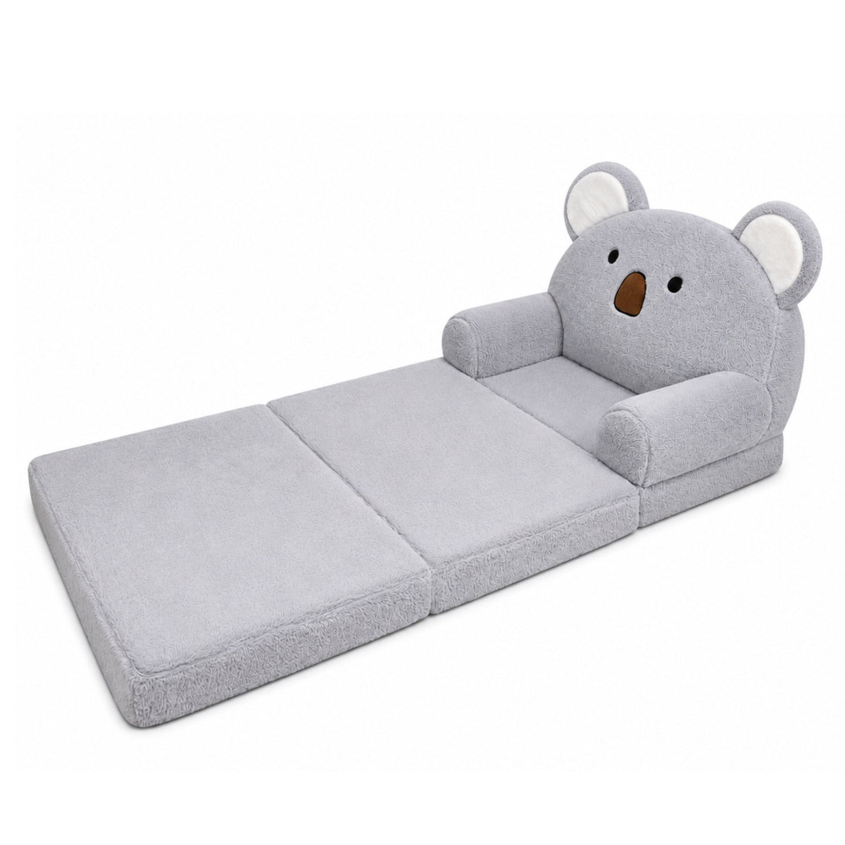 Koala 2-in-1 Cathaoirleach Tolg reclining Do Leanaí Soft Plush Grey