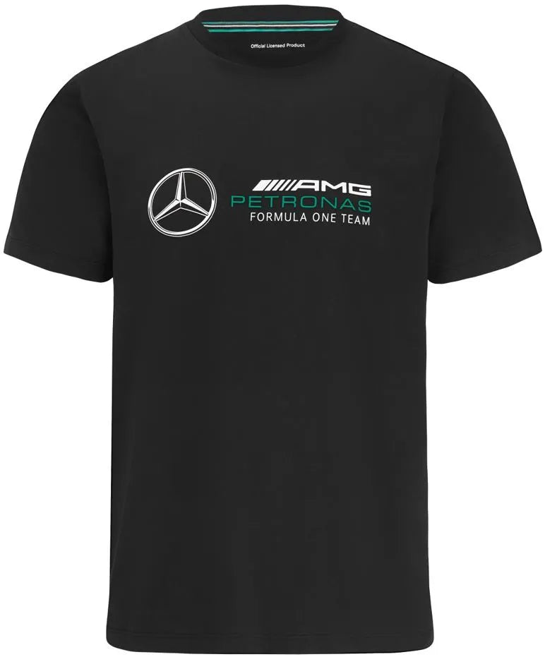 Camiseta mercedes hombre f1 fw camiseta con logo grande negro negro xs