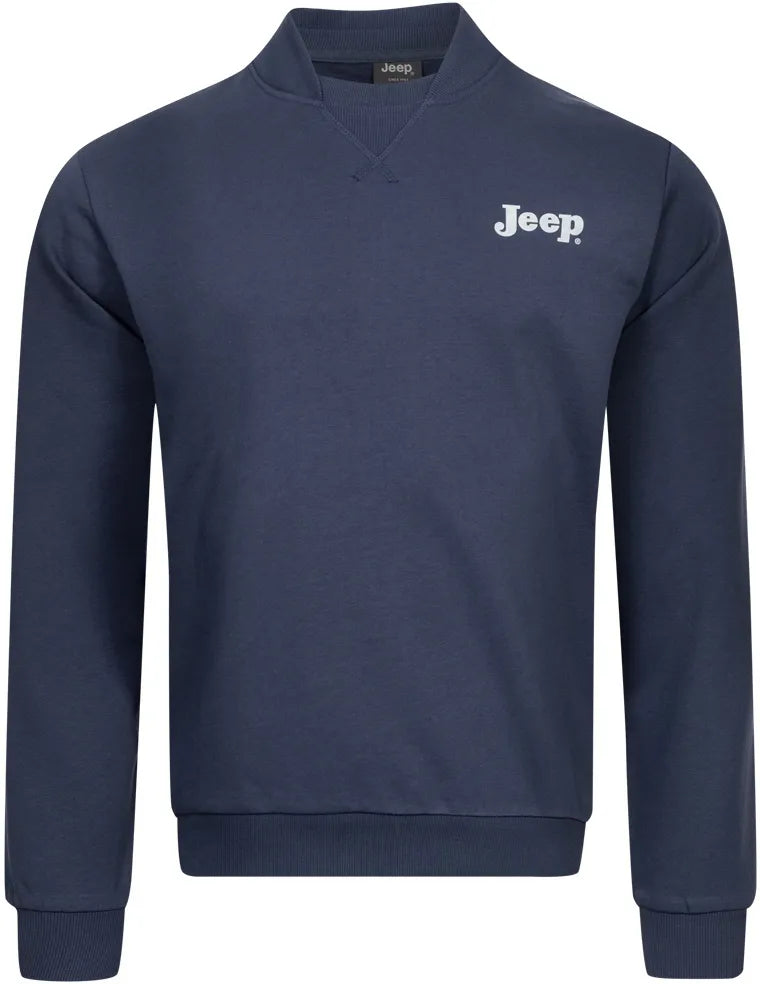 Jeep Homme Sweat Col Bomber Bleu
