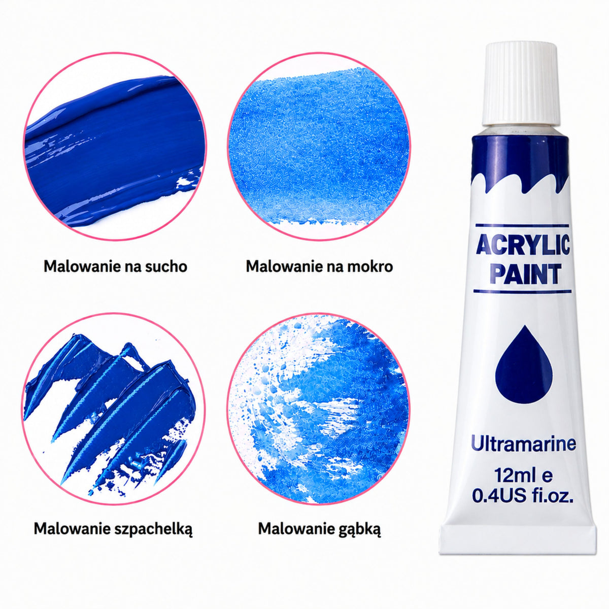 Artistic Acrylic Paint Set 24 Colors 12 Ml