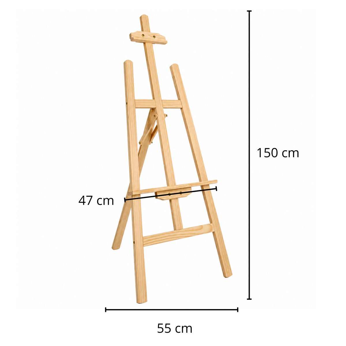 Large Solid Wood Painting Easel Wooden Tripod 150 Cm