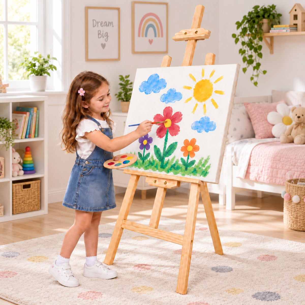Large Solid Wood Painting Easel Wooden Tripod 150 Cm