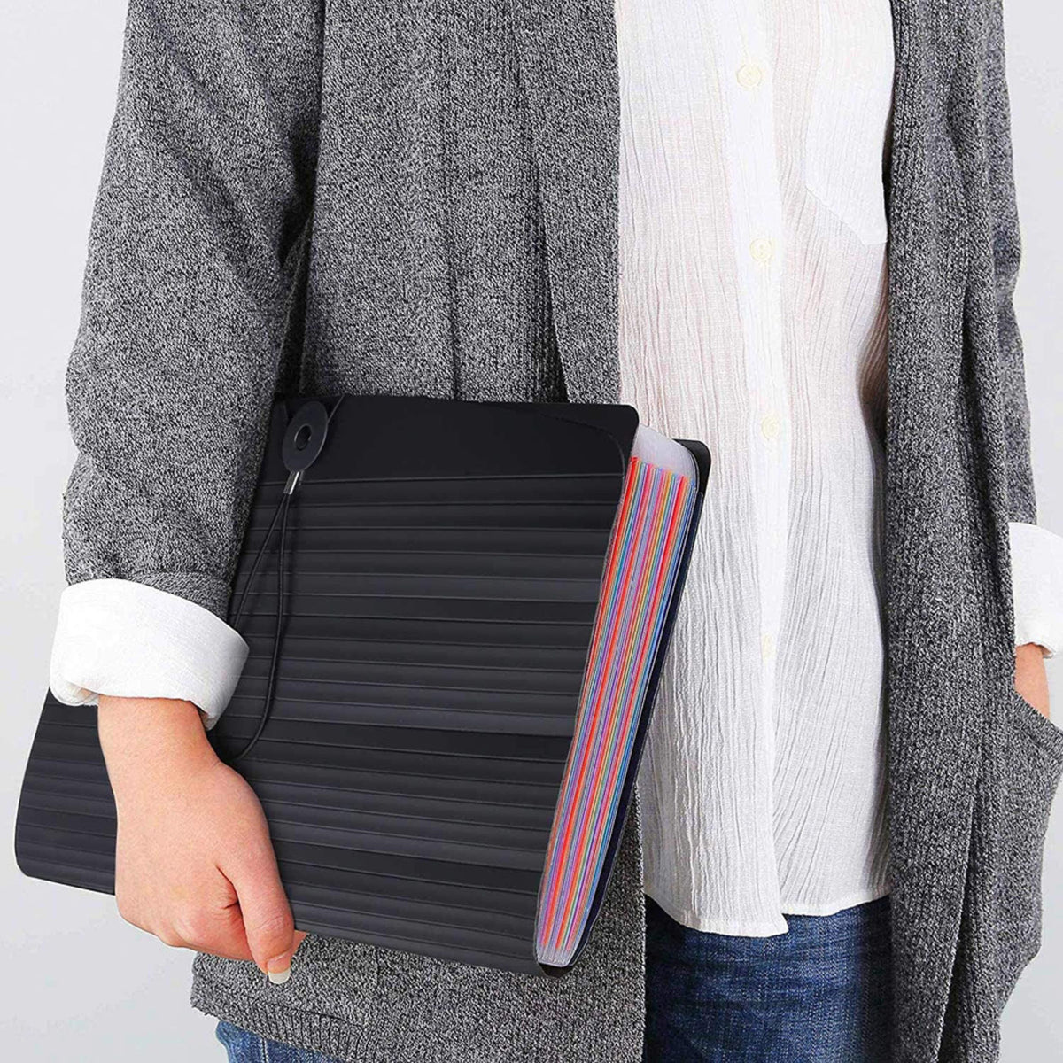 Folder Organizer For Documents 25 Compartments A4 Black