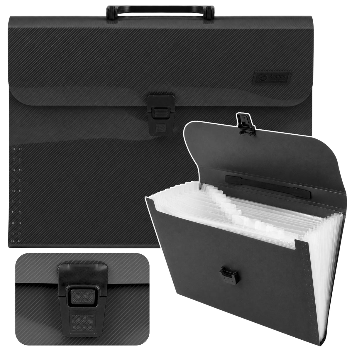 Ordner-Ordner, Dokumenten-Organizer, Halter, 13 Fächer, Schwarz, A4