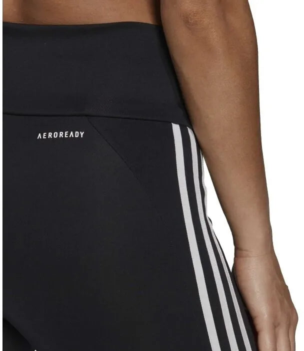 Damleggings adidas wms hig rise 3 ränder 7/8 tight svart xs
